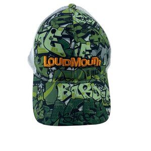 Loudmouth Golf Hat Grafitti Graphic Green Comic Snapback Come To Play